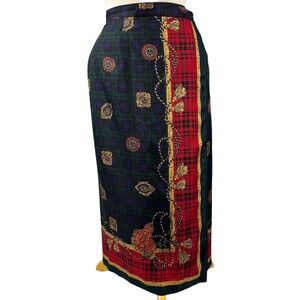 Vintage Talbots Silk Medallion Pencil Skirt Womens Size 6 Petite